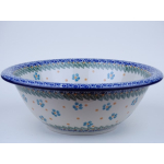 Bunzlau grote schaal met rand 26 cm. * 863-2276 viooltjes *