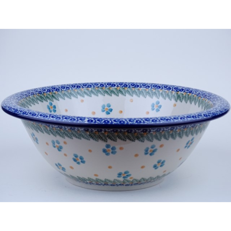 Bunzlau grote schaal met rand 26 cm. * 863-2276 viooltjes *