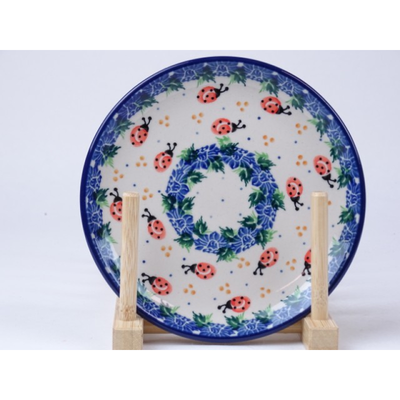 Bunzlau gebakbordje 16 cm. * 261-1759 lieveheersbeestje *