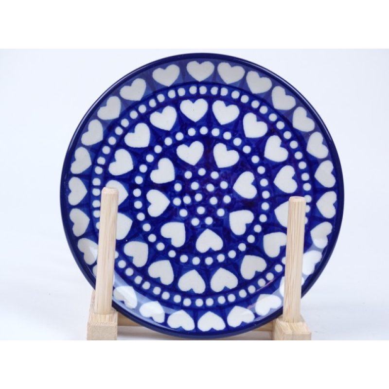 Bunzlau gebaksbordje  16 cm. * 261-375E hartjes  *