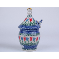 Bunzlau honingpot 17,5 cm.  * D82-2599  r.t ulpen*