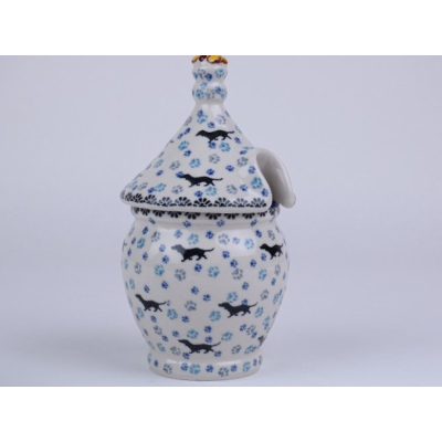Bunzlau honingpot 17,5 cm. * D82 -2151 teckel * Bunzlau honingpot 17,5 cm. * D82 -2151 teckel *
