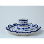 Bunzlau kaarsenstandaard 12,5 cm.  * A94-2970 strepen *