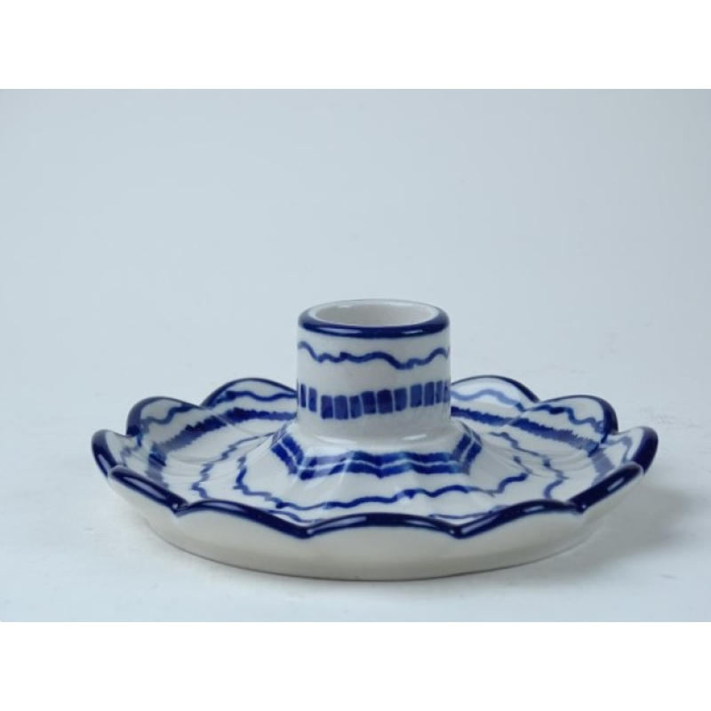 Bunzlau kaarsenstandaard 12,5 cm.  * A94-2970 strepen *