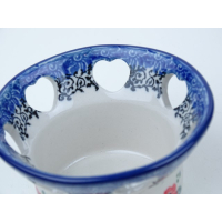 Bunzlau waxinelichtje 9 cm. * A90-1525 roosje *