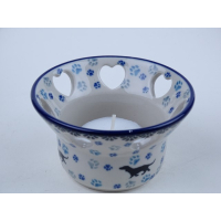 Bunzlau waxine houder hartjes 9 cm. * A90-2151 *