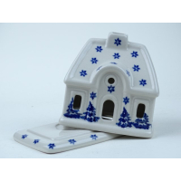 Bunzlau huisje voor waxinelichtje 10,5 cm. * A07-1931 *