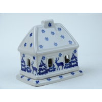 Bunzlau huisje voor waxinelichtje 10,5 cm. * A07-1931 *