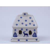 Bunzlau huisje voor waxinelichtje 10,5 cm. * A07-1931 rudolf *