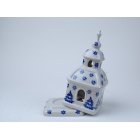 Bunzlau kerkje voor waxinelichtje 15 cm. hoog * A10 1931 rudolf *