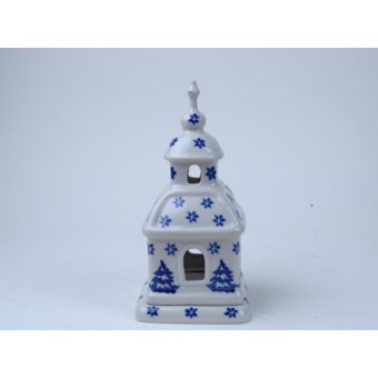 Bunzlau kerkje voor waxinelichtje 15 cm. hoog * A10 1931 rudolf *