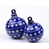 Bunzlau kerstbal 7 cm hoog * 186-119 sterretjes *