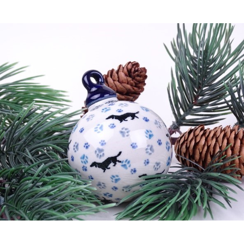 Bunzlau kerstbal 7 cm. hoog * 186-2151 teckel *