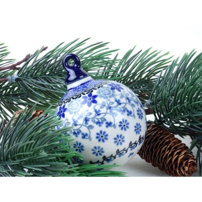 Bunzlau kerstbal 10,5 cm hoog * 184-1829 * Bunzlau kerstbal 10,5 cm hoog * 184-1829 *