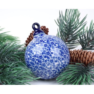 Bunzlau kerstbal 10,5 cm. hoog * 184-2396 * Bunzlau kerstbal 10,5 cm. hoog * 184-2396 *