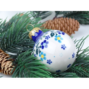 Bunzlau kerstbal 6 cm. * Henry's-bloemetjes *