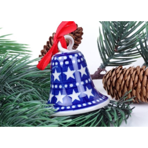 Bunzlau kerstklok 7,5 cm. * 29-119 sterretjes *