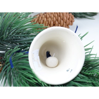 Bunzlau kerstklok 7 cm. * Wiza- blue eyes *