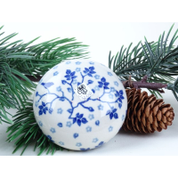 Bunzlau kerstbal 7,5 cm breed * 188-3206 vogeltjes *