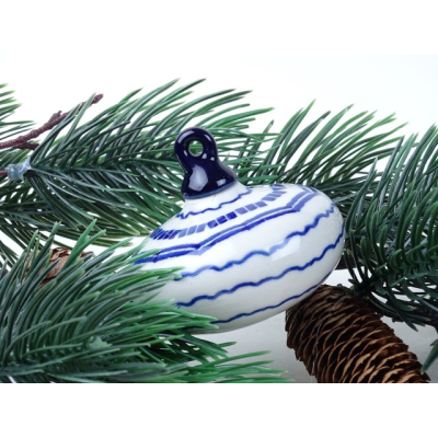 Bunzlau kerstbal 7,5 cm breed * 188-2970 * Bunzlau kerstbal 7,5 cm breed * 188-2970 *