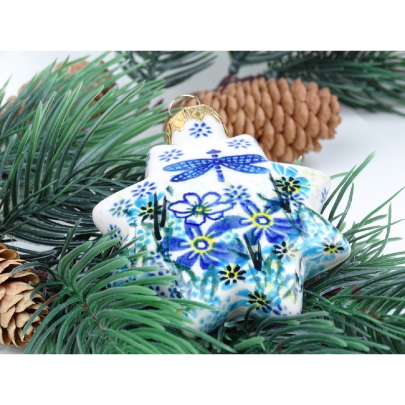 Bunzlau kerstbal sterretje 8 cm. * Henry's - libelle *