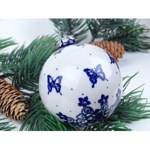 Bunzlau kerstbal 9 cm breed. * Andy -vlinders *