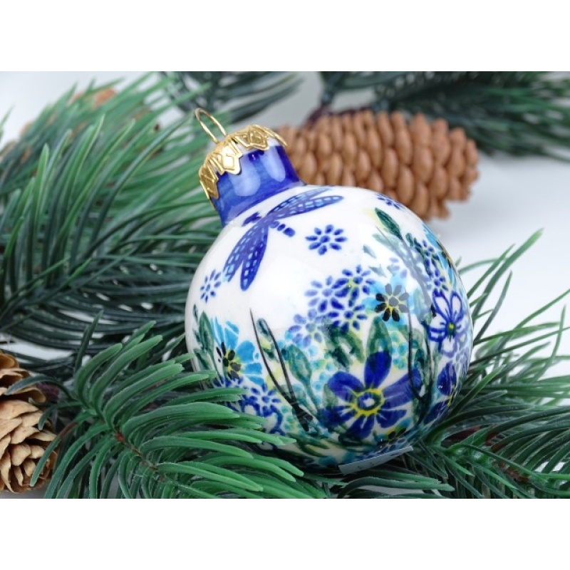 Bunzlau kerstbal 6 cm. * Henry-libelle *