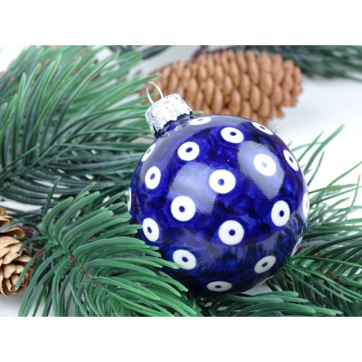 Bunzlau kerstbal 6 cm. * Wiza- blue eyes *