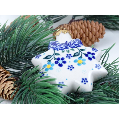 Bunzlau kerstbal sterretje 8 cm. * Henry's - bloemetjes * Bunzlau kerstbal sterretje 8 cm. * Henry's - bloemetjes *