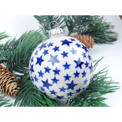 Bunzlau kerstbal 9 cm breed. * Andy -sterretjes * Bunzlau kerstbal 9 cm breed. * Andy -sterretjes *