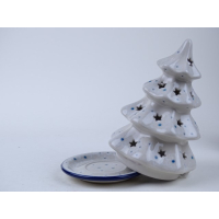 Bunzlau kerstboom/ waxinelichtje 14,7 cm.* 512-2330 *