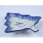 Bunzlau kerst serveerschaal 20.5 cm. *926-2798 sneeuwpop *