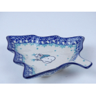 Bunzlau kerst serveerschaal 20.5 cm. *926-2798 sneeuwpop *