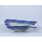 Bunzlau kerst serveerschaal 20.5 cm. *926-2798 sneeuwpop *