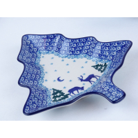 Bunzlau kerst serveerschaal 20.5 cm. *926-2822 rendier *