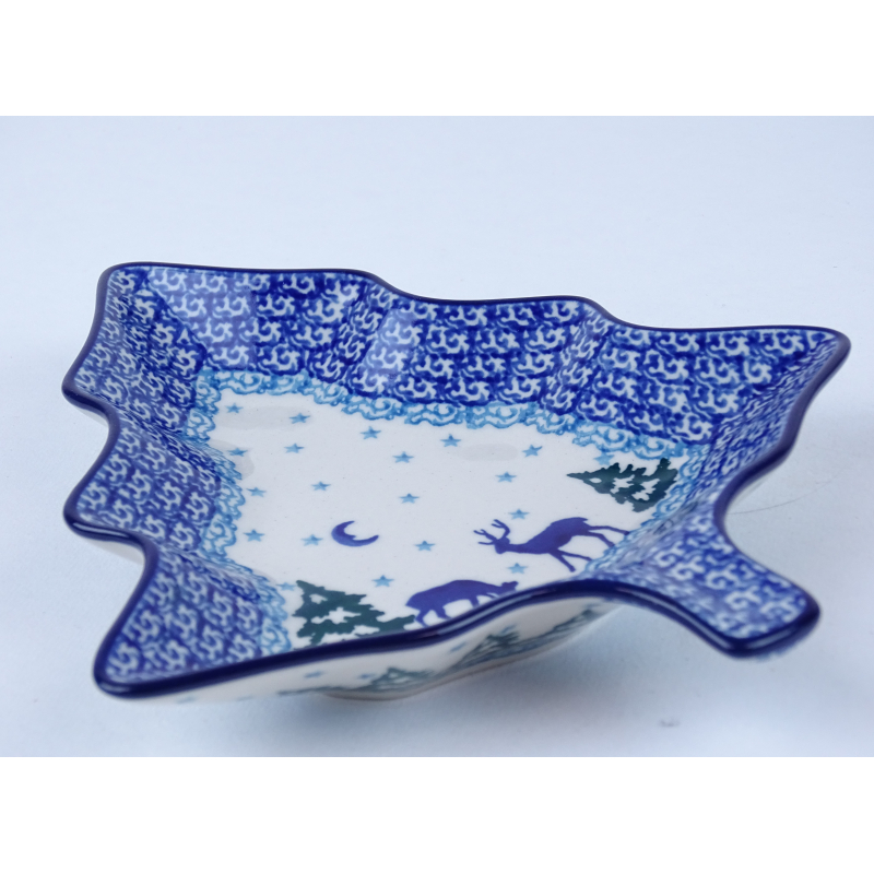 Bunzlau kerst serveerschaal 20.5 cm. * 926-2822 rendier *
