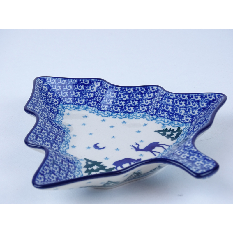 Bunzlau kerst serveerschaal 20.5 cm. *926-2822 rendier *