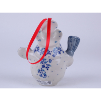 Bunzlau sneeuwpop 14 cm. met lintje  * F62-2758 *