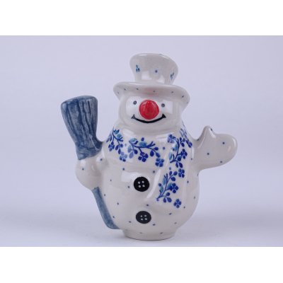 Bunzlau sneeuwpop 14 cm. zonder lintje * F62-2758 *