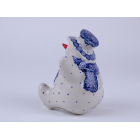 Bunzlau zittende sneeuwpop 12 cm. * F93-884 *