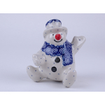 Bunzlau zittende sneeuwpop 12 cm. * F93-884 *