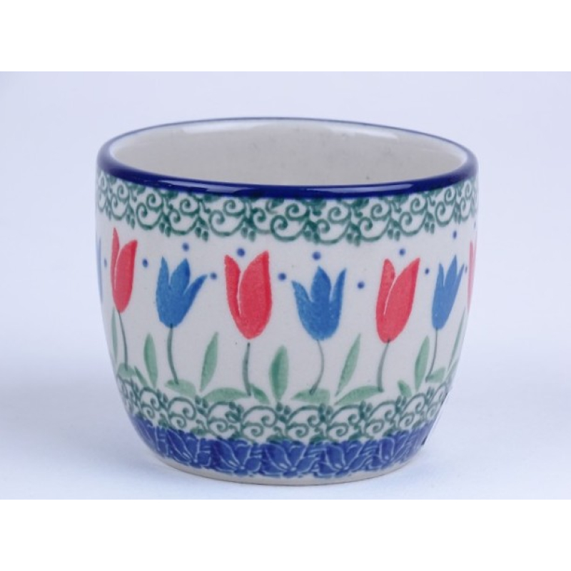 Bunzlau tumbler zonder oor 170 ml.  * C90-2599 r. tulpen *