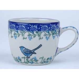 Bunzlau tumbler met oortje 170 ml  * C91-1932 vogel *