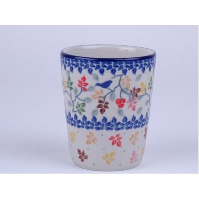 Bunzlau tumbler mok 200 ml. * E83-3208 vogeltjes * Bunzlau tumbler mok 200 ml. * E83-3208 vogeltjes *