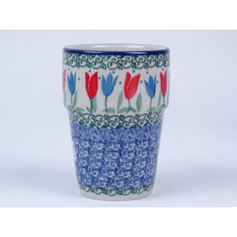 Bunzlau melk beker 240 ml * 071-2599 rode tulpen *