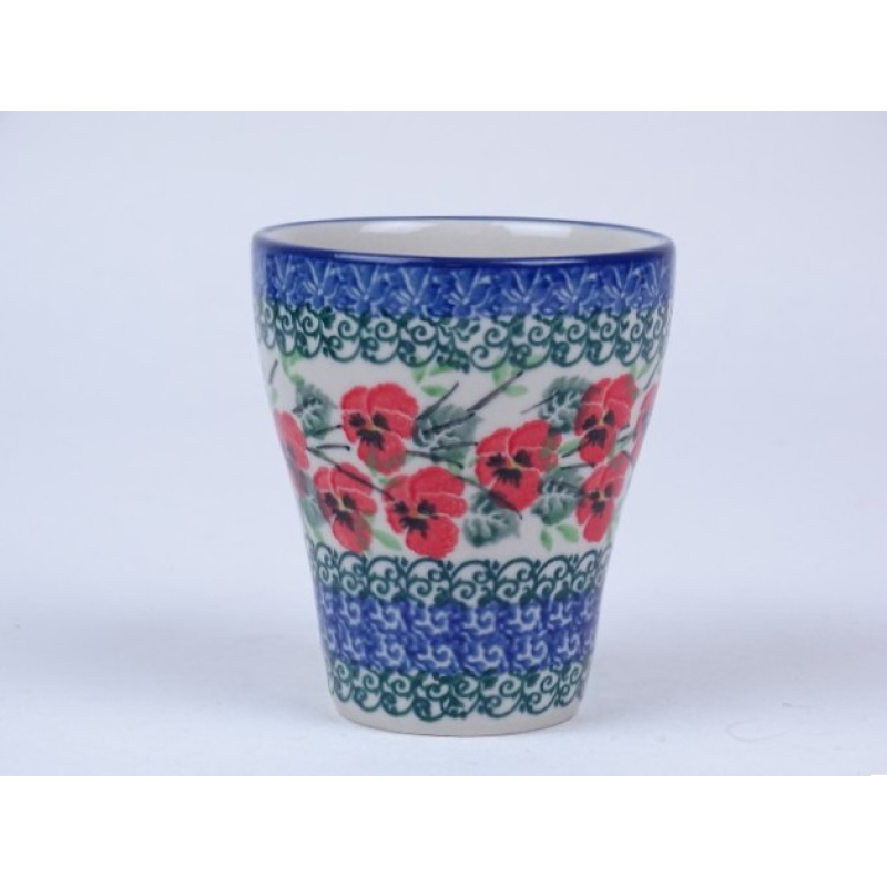 Bunzlau water/ melk beker 190 ml  * D19 -2538 viooltjes *