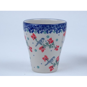 Bunzlau water/ melk beker 190 ml. * D19-3229 vogeltjes *