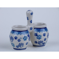 Bunzlau 2 mini kruikjes 7,3 cm. * 850-1771 z.kat *