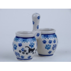Bunzlau 2 mini kruikjes 7,3 cm. * 850-1771 z.kat *