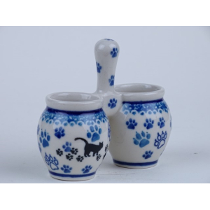 Bunzlau 2 mini kruikjes 7,3 cm. * 850-1771 z.kat *